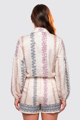 Blusa Camisa Com Manga Longa Volumosa