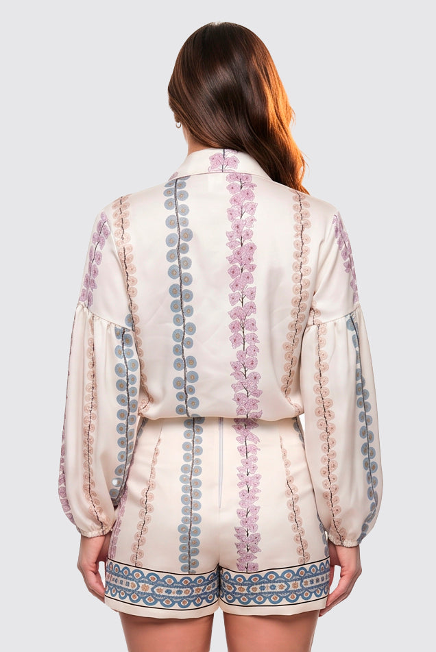 Blusa Camisa Com Manga Longa Volumosa