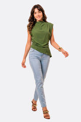 Calca Skinny Com Pespontos Contrastantes