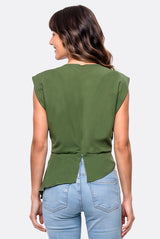 Blusa Assimetrica Com Pregas