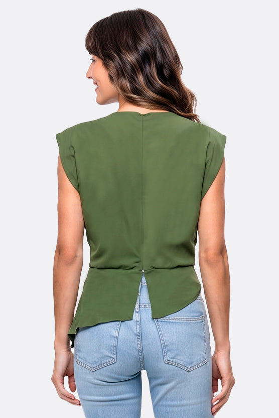 Blusa Assimetrica Com Pregas