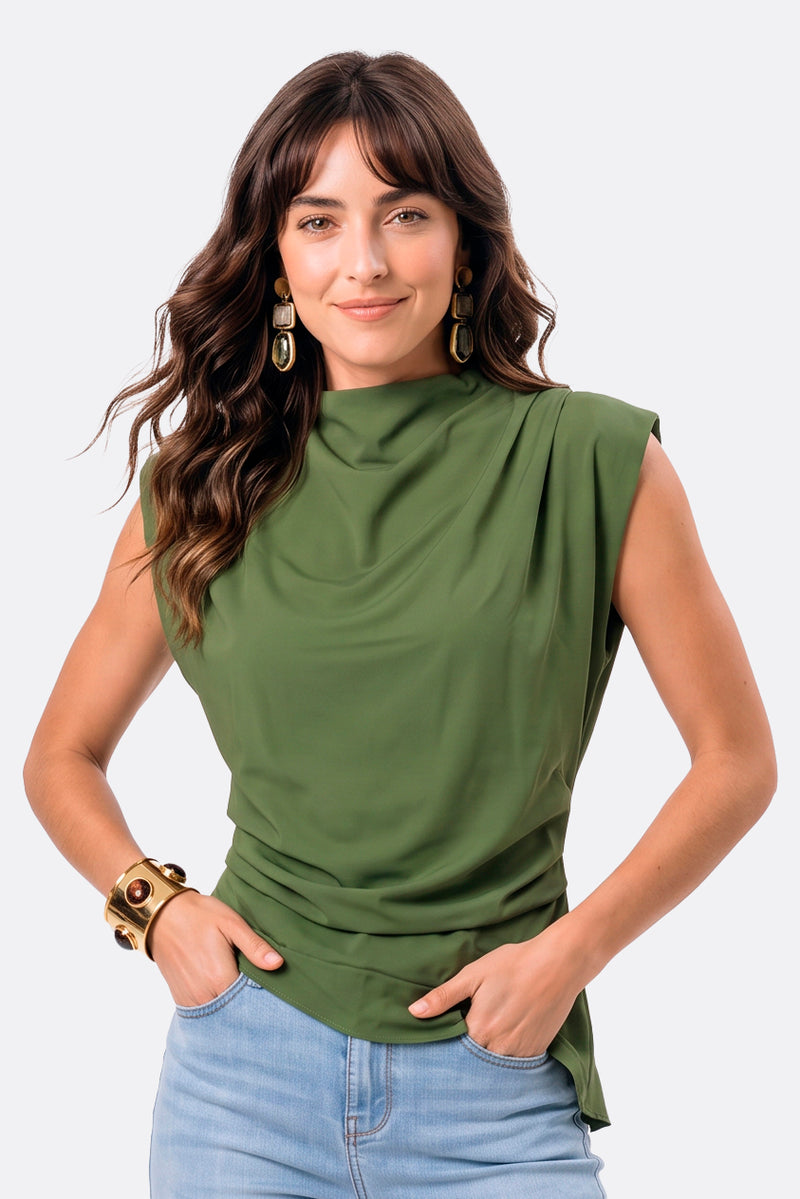 Blusa Assimetrica Com Pregas