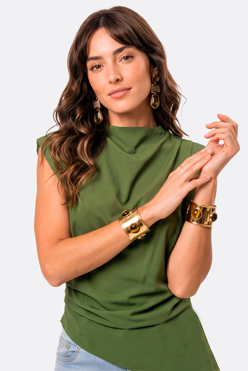Blusa Assimetrica Com Pregas