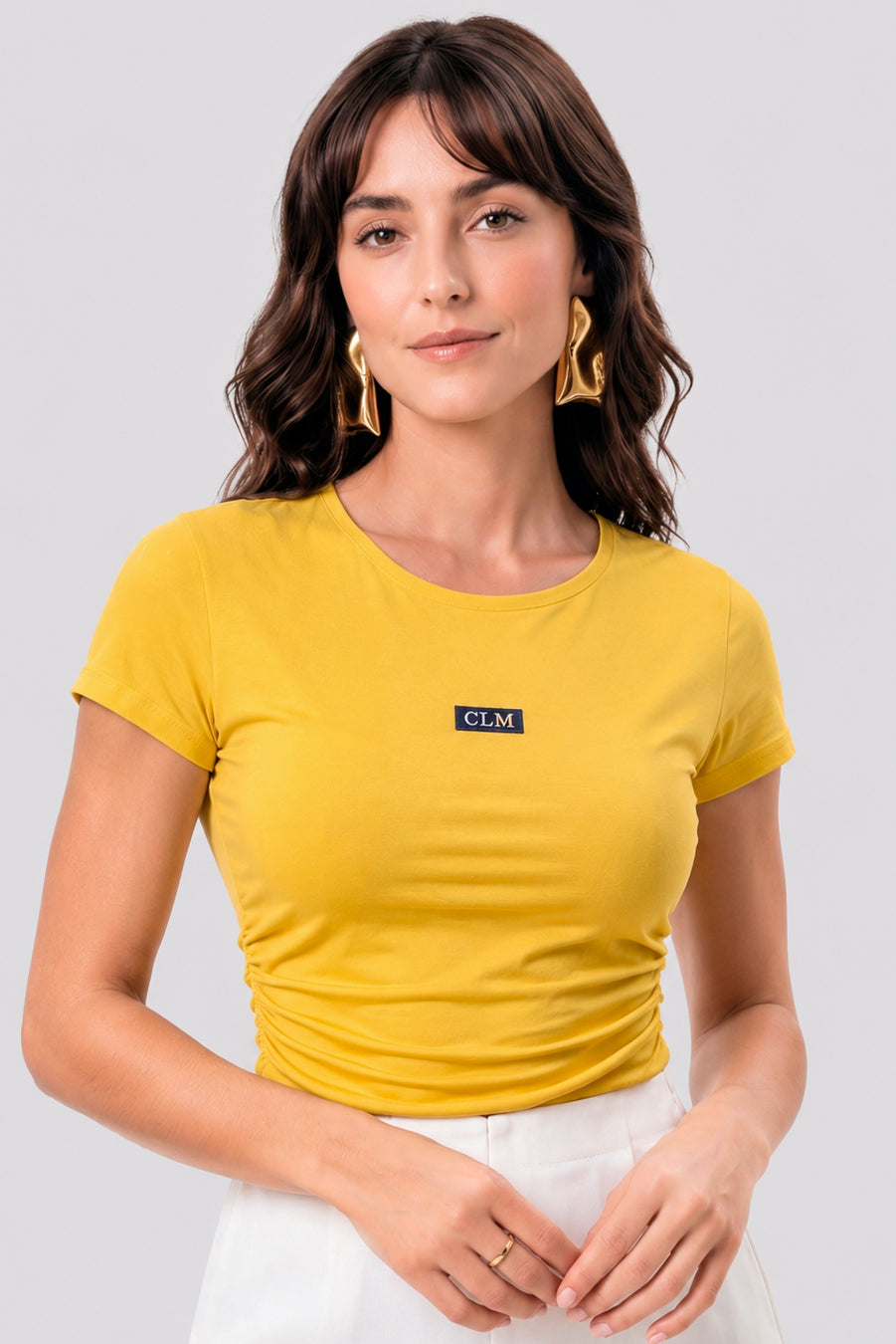 Blusa Baby Look Com Franzidos
