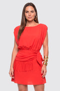 Vestido Curto Com Lenco