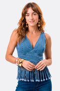 Blusa Cropped Com Franjas