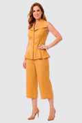 Conjunto Colete Com Peplum E Bermuda